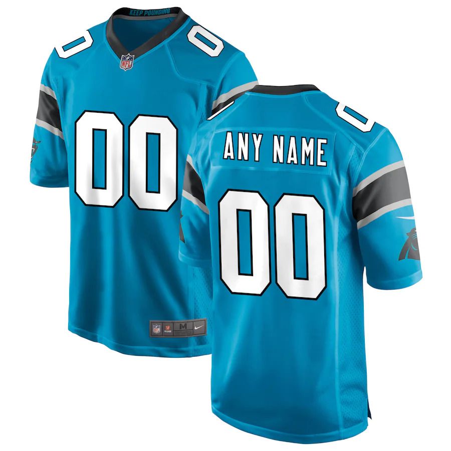 Men Carolina Panthers Nike Blue Alternate Custom Game NFL Jersey->->Custom Jersey